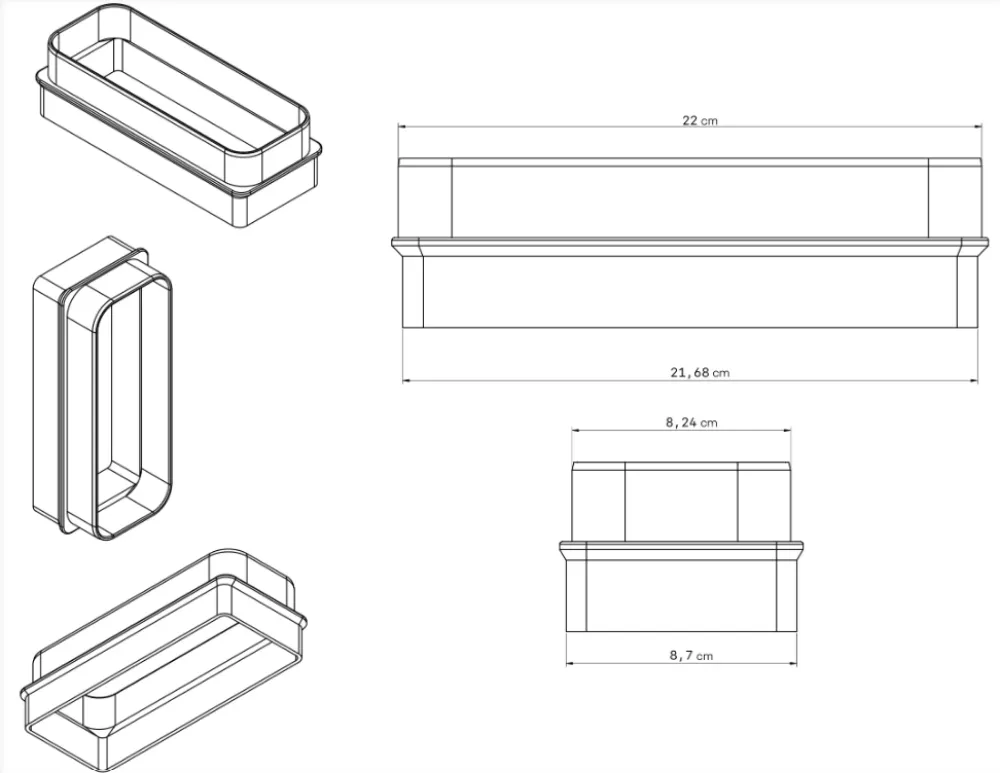 Obrázek Redukce z hranatého potrubí na zaoblené (NABER) 90x220