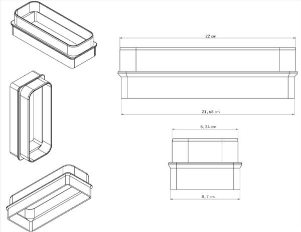 Obrázek Redukce z hranatého potrubí na zaoblené (NABER) 90x220