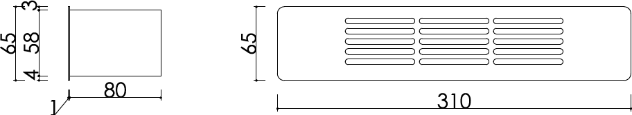 Obrázek Mřížka 310x65 mm KVS7068X