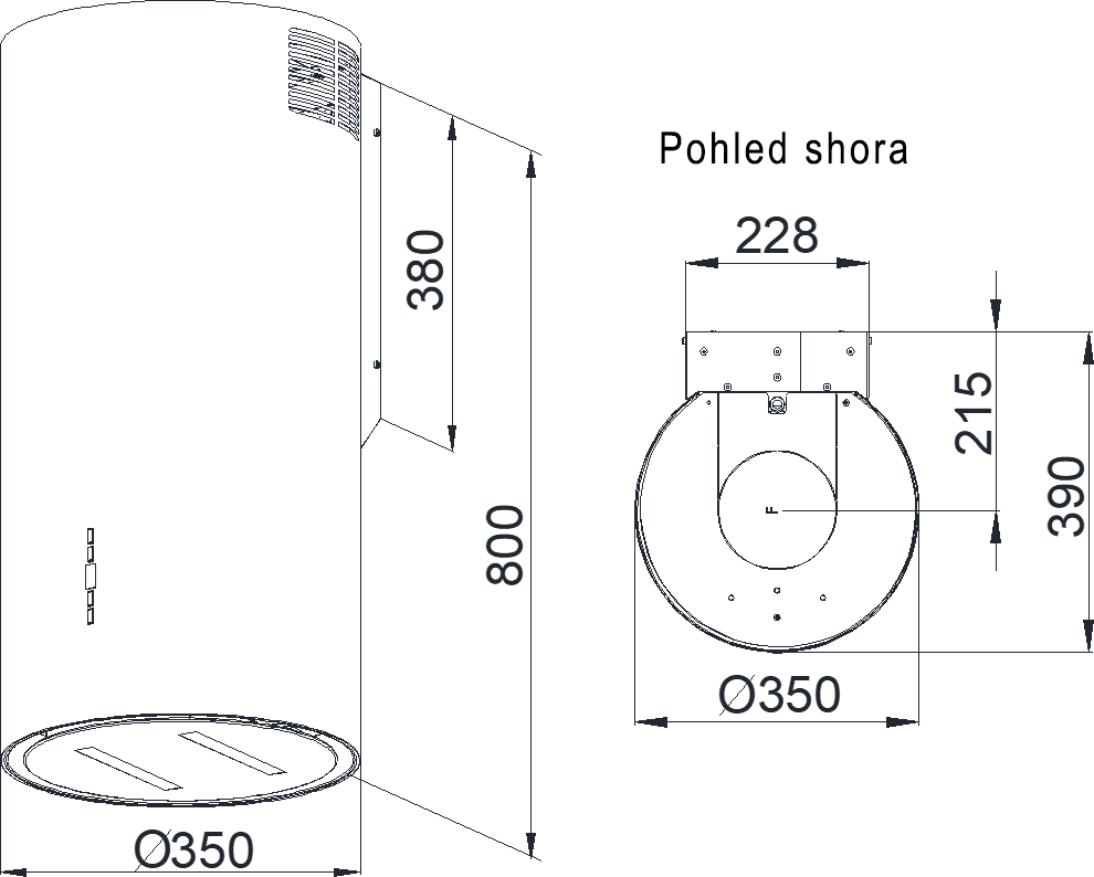 Obrázek ODSAVAČ KOMÍNOVÝ KMK3500BL