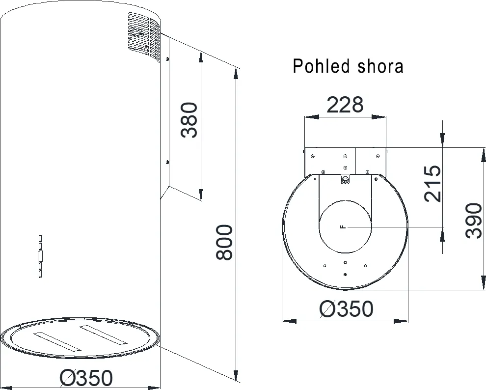 Obrázek ODSAVAČ KOMÍNOVÝ KMK3500BL