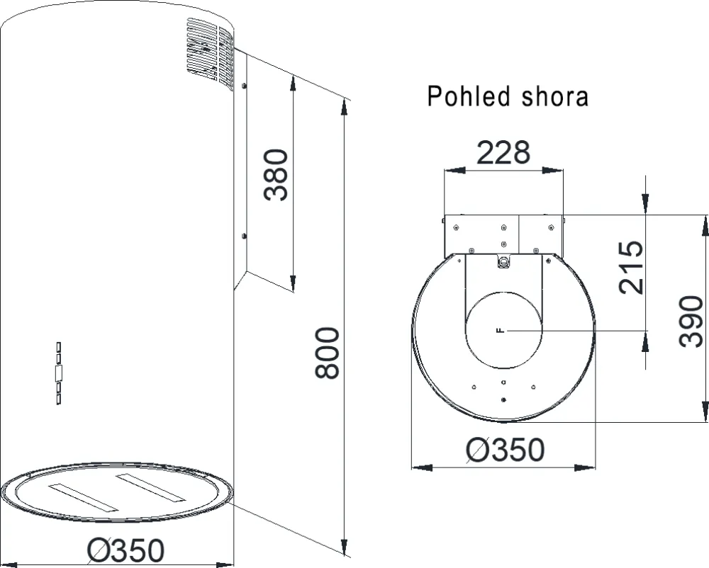 Obrázek ODSAVAČ KOMÍNOVÝ KMK3500BL