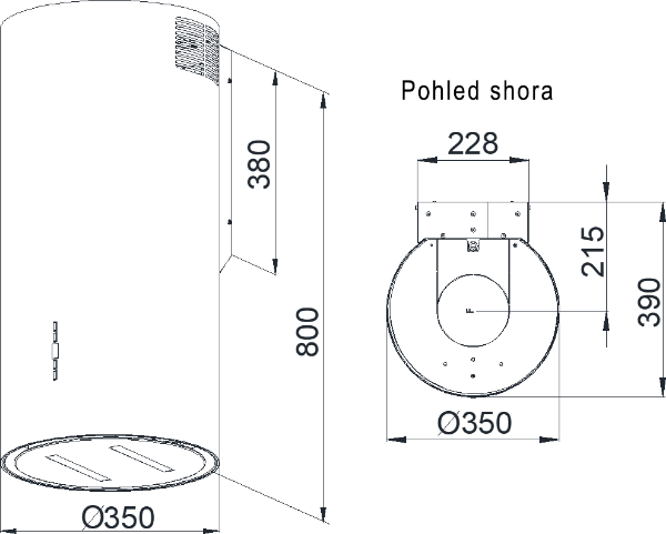 Obrázek ODSAVAČ KOMÍNOVÝ KMK3500BL