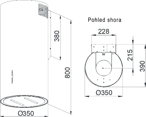 Obrázek ODSAVAČ KOMÍNOVÝ KMK3500BL