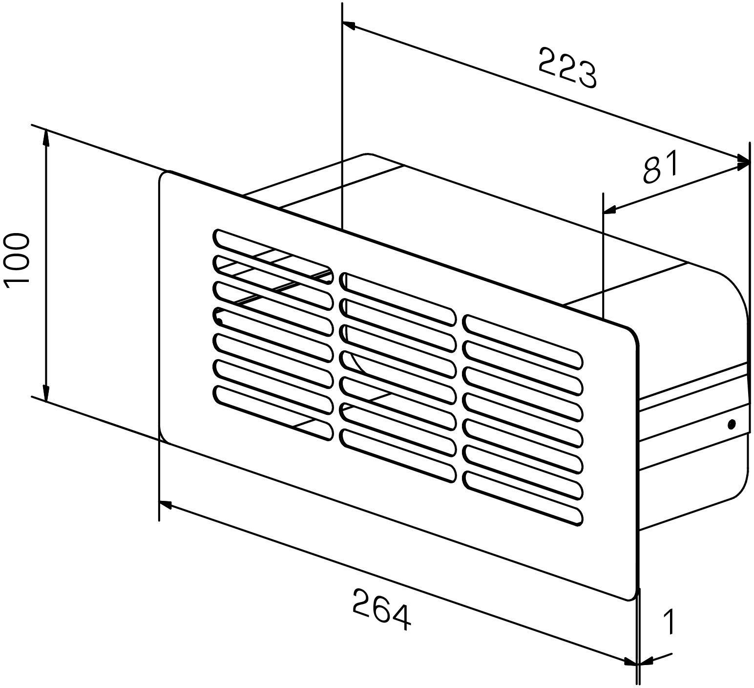 Obrázek Mřížka 265x100 mm KVS7026B
