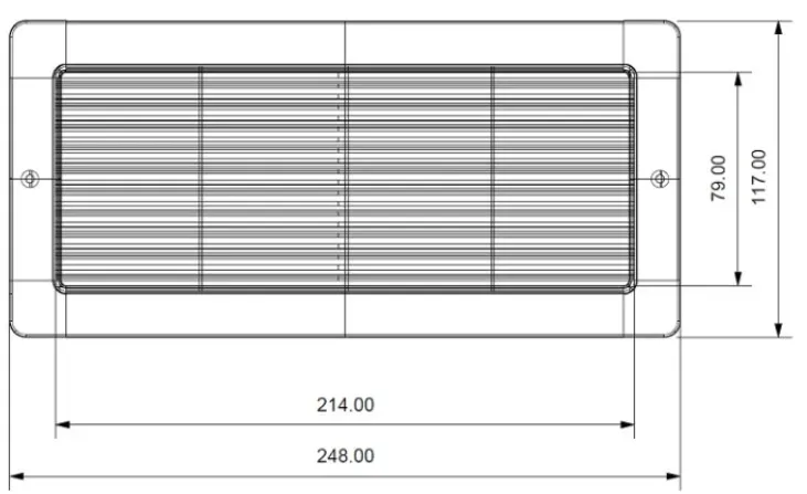 Obrázek Mřížka černá 248x117 do plochého potrubí 220x90 KVS290182B