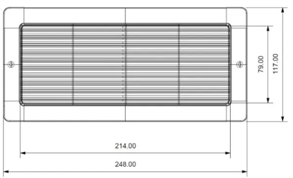 Obrázek Mřížka černá 248x117 do plochého potrubí 220x90 KVS290182B