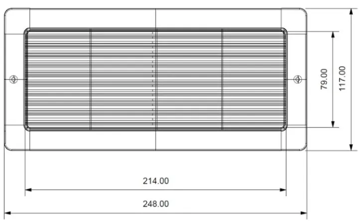 Obrázek Mřížka bílá 248x117 do plochého potrubí 220x90 KVS290119W