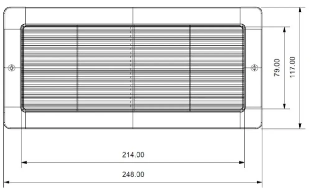 Obrázek Mřížka bílá 248x117 do plochého potrubí 220x90 KVS290119W