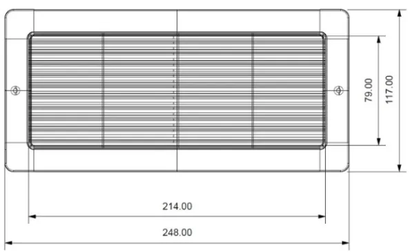 Obrázek Mřížka bílá 248x117 do plochého potrubí 220x90 KVS290119W