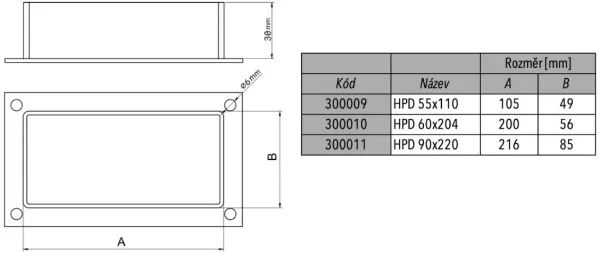 Obrázek Příruba pro potrubí 220×90, KVS300011