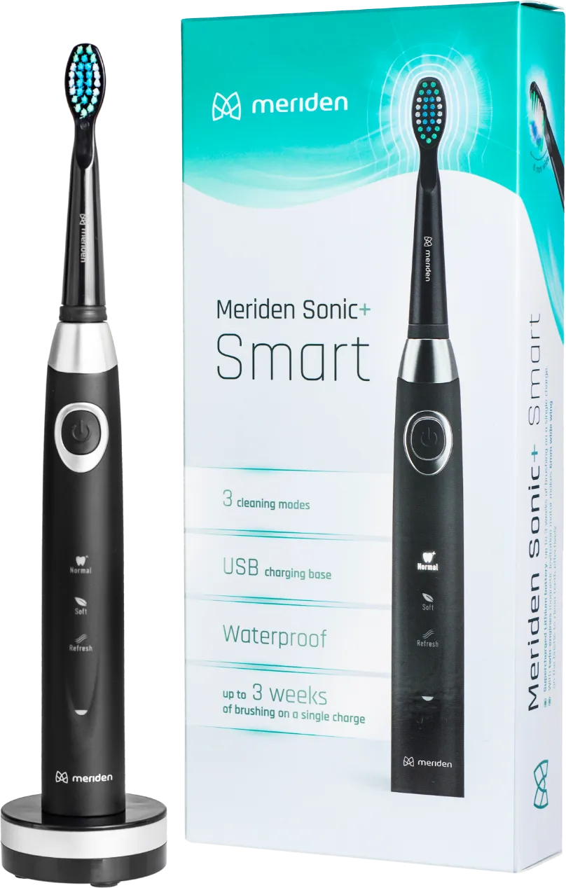 Obrázek Elektrický zubní kartáček Meriden Sonic+ Smart Black (MS349B)