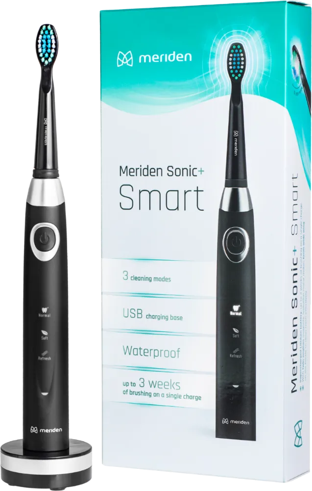 Obrázek Elektrický zubní kartáček Meriden Sonic+ Smart Black (MS349B)