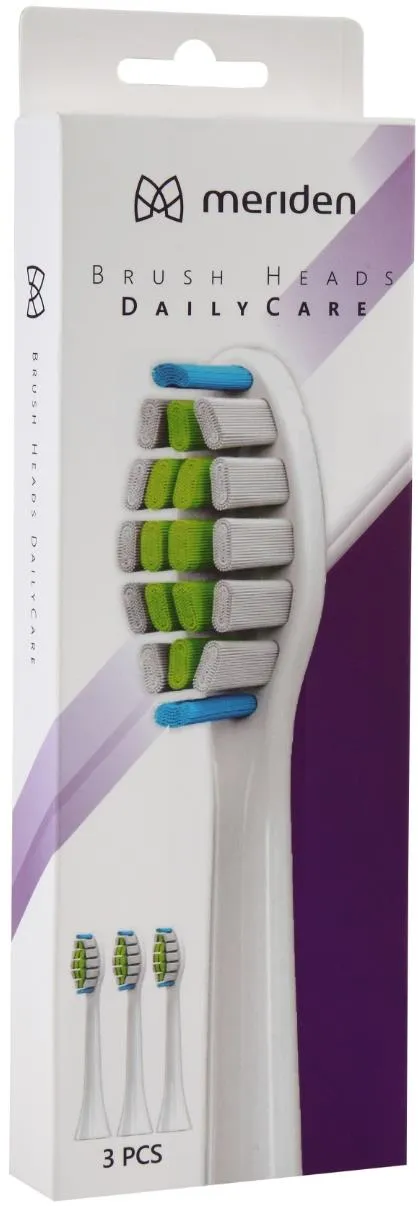 Obrázek Náhradní hlavice ke kartáčkům Meriden Sonic Family White (MD-400W) 3 ks