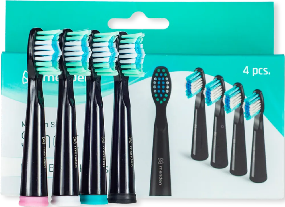 Obrázek Náhradní hlavice ke kartáčkům Meriden Sonic+ Smart Black (MS349B) 4ks