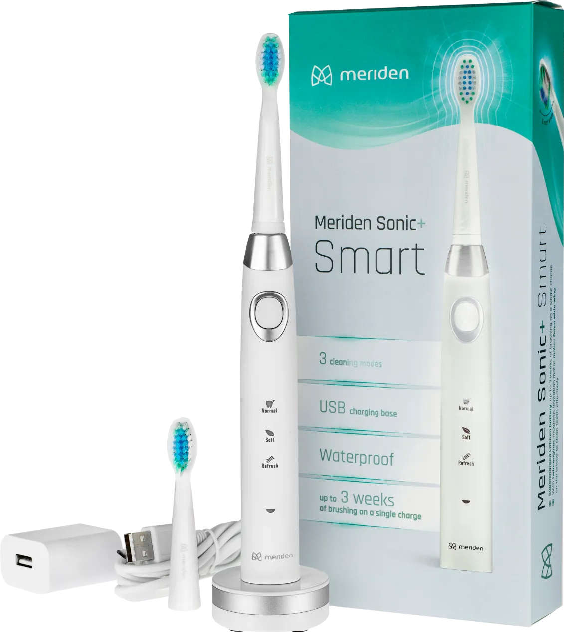 Obrázek Elektrický zubní kartáček Meriden Sonic+ Smart White (MS349W)