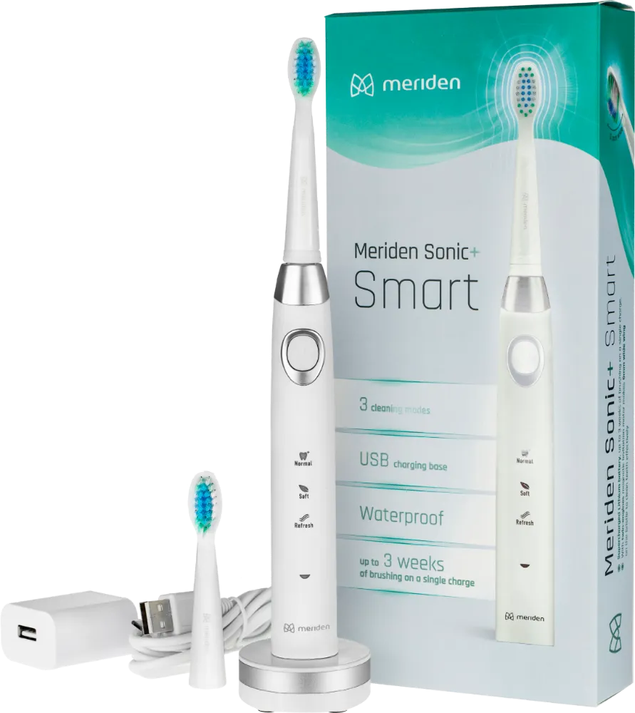 Obrázek Elektrický zubní kartáček Meriden Sonic+ Smart White (MS349W)