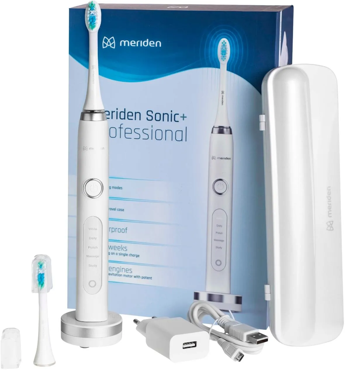Obrázek Elektrický zubní kartáček Meriden Sonic+ Professional White (MS589W)