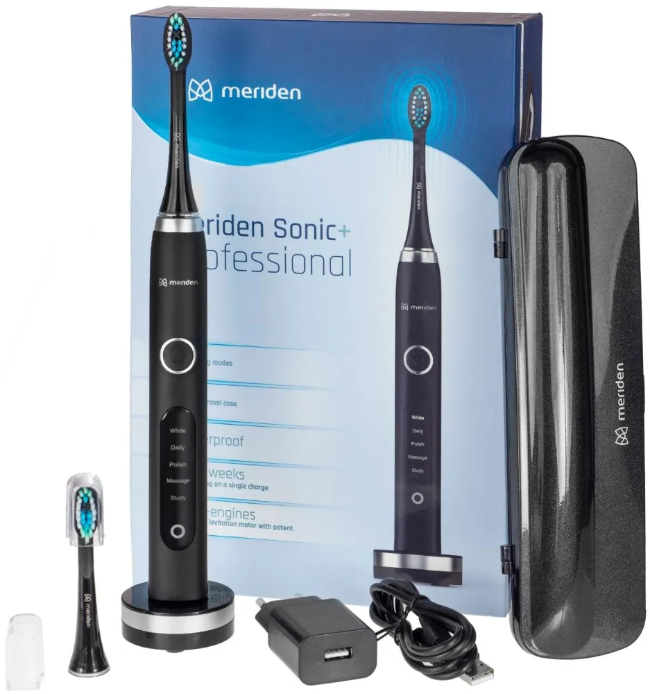 Obrázek Elektrický zubní kartáček Meriden Sonic+ Professional Black (MS589B)