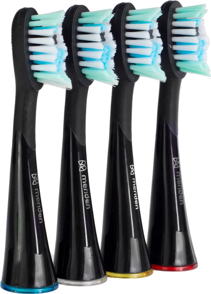 Náhradní hlavice ke kartáčkům Meriden Sonic+ Professional Black (MS589B) 4ks