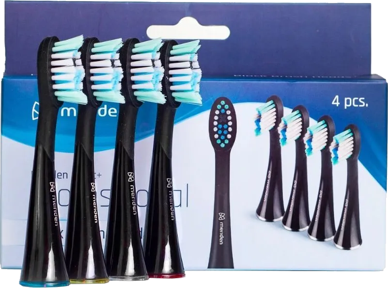 Obrázek Náhradní hlavice ke kartáčkům Meriden Sonic+ Professional Black (MS589B) 4ks