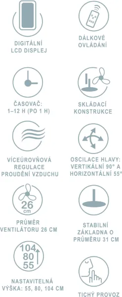 Obrázek STOJANOVÝ VENTILÁTOR MPM HL-WP-02