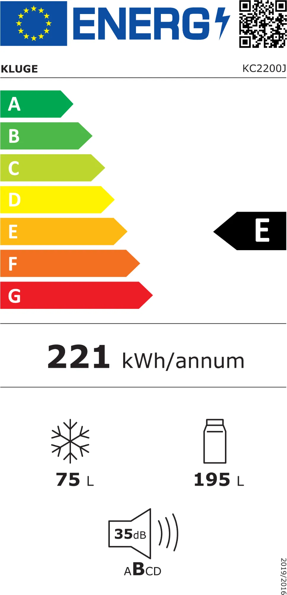 Obrázek CHLADNIČKA VESTAVNÁ KC2200J