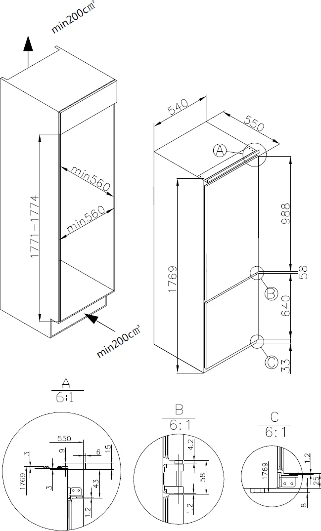 Obrázek CHLADNIČKA VESTAVNÁ KC2200J
