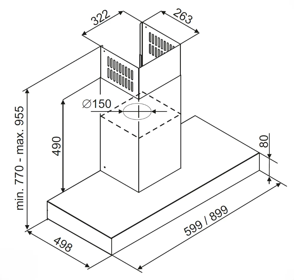 Obrázek Odsavač komínový KOK9500BL