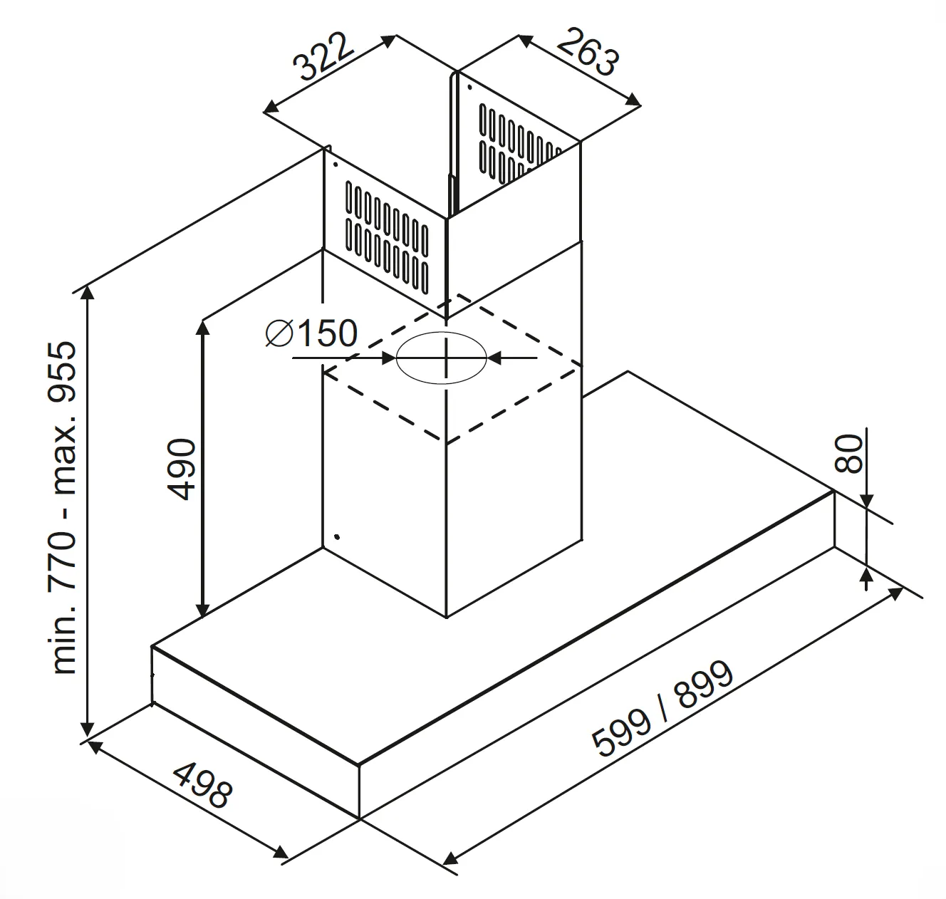 Obrázek Odsavač komínový KOK6500BL