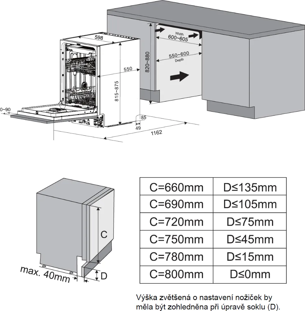 Obrázek Myčka vestavná KVD6120P