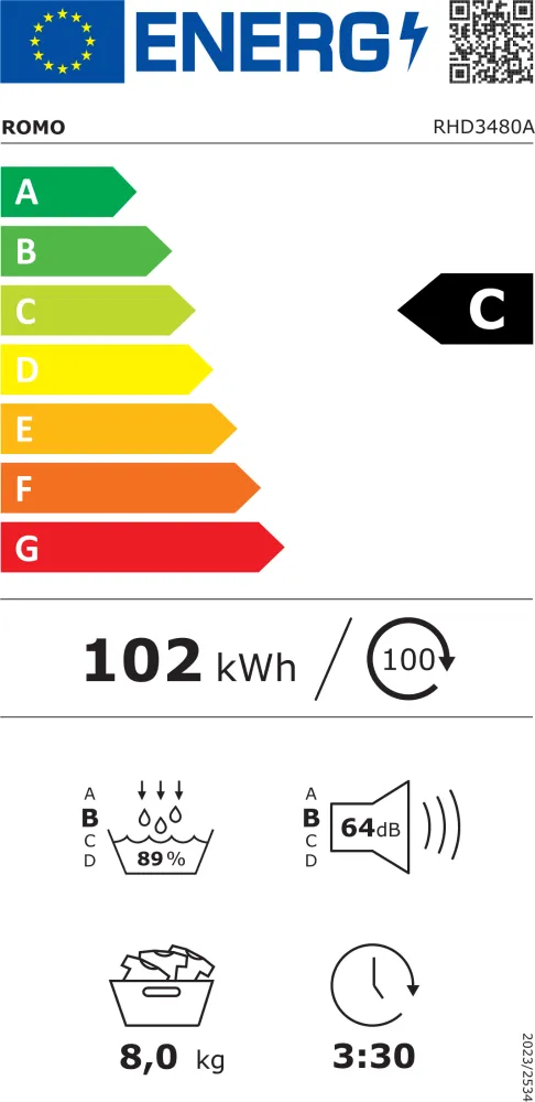 Obrázek Sušička s tepelným čerpadlem RHD3480A