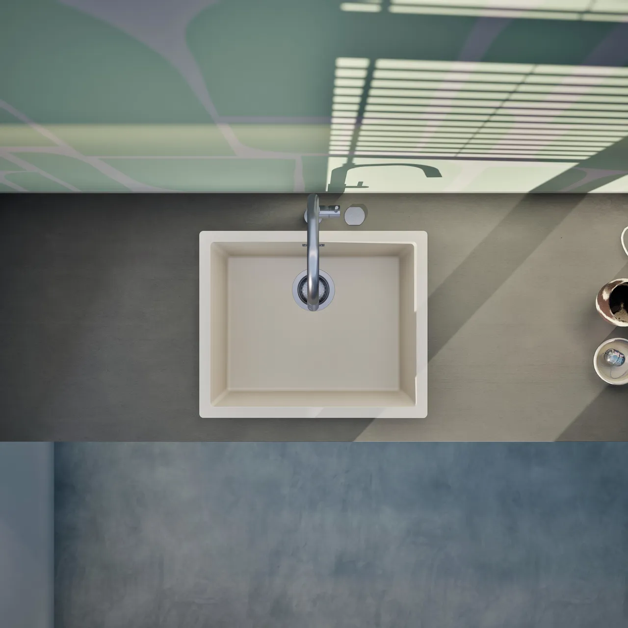 Obrázek Dřez KAIA N-100L Magnolia horní uložení