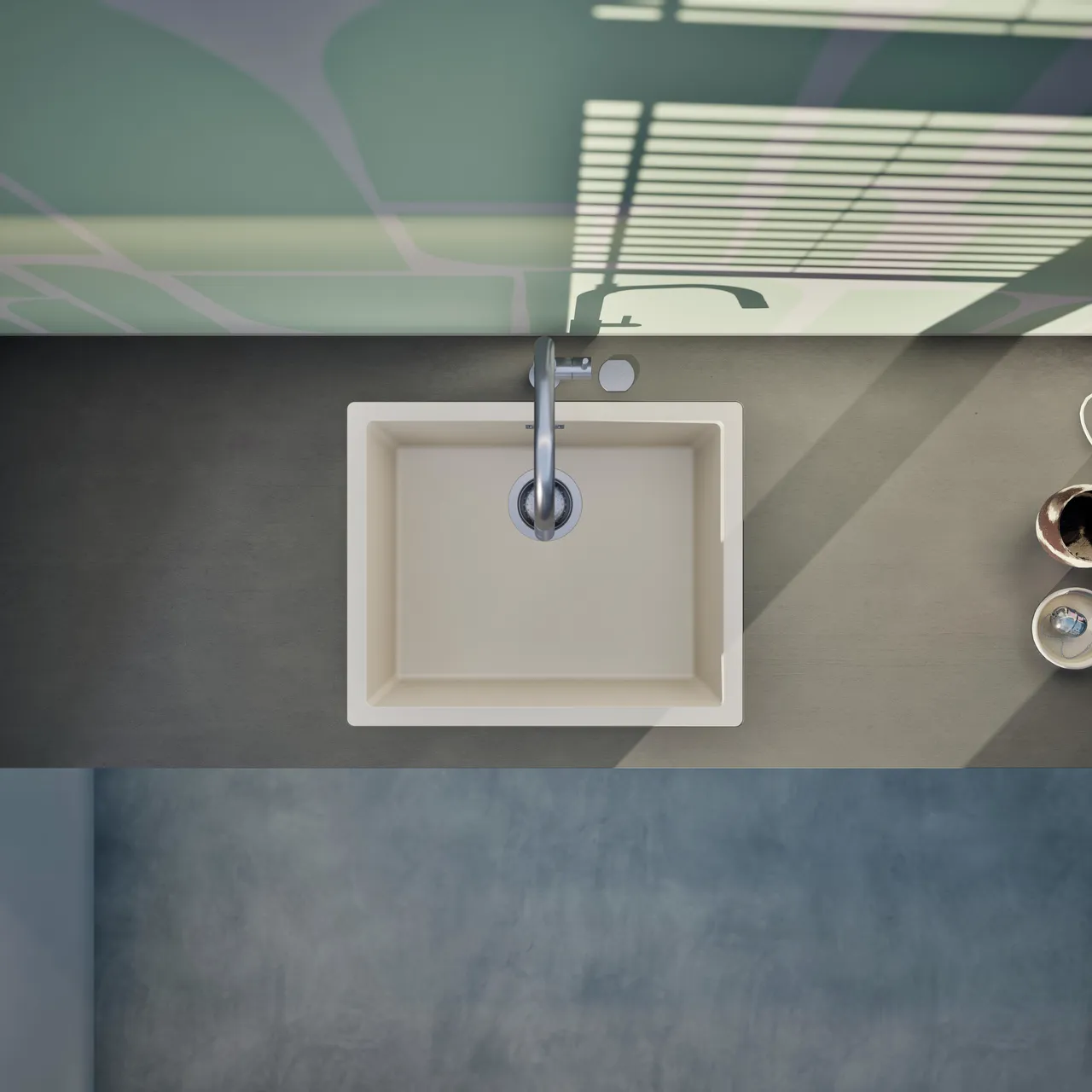 Obrázek Dřez KAIA N-100L Magnolia do roviny