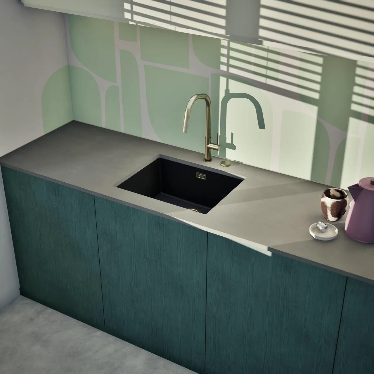 Obrázek Dřez KAIA N-100L Magma spodní uložení