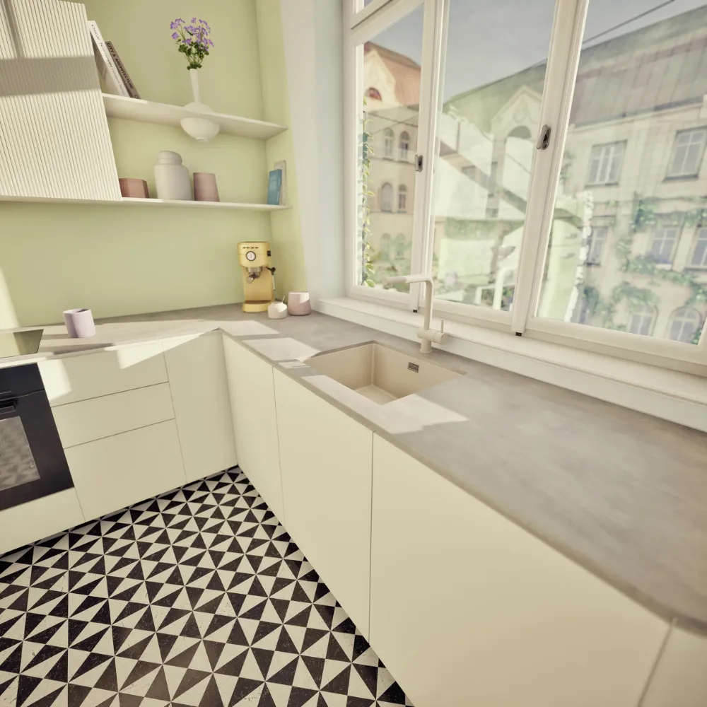 Obrázek Dřez KAIA N-100L Magnolia spodní uložení