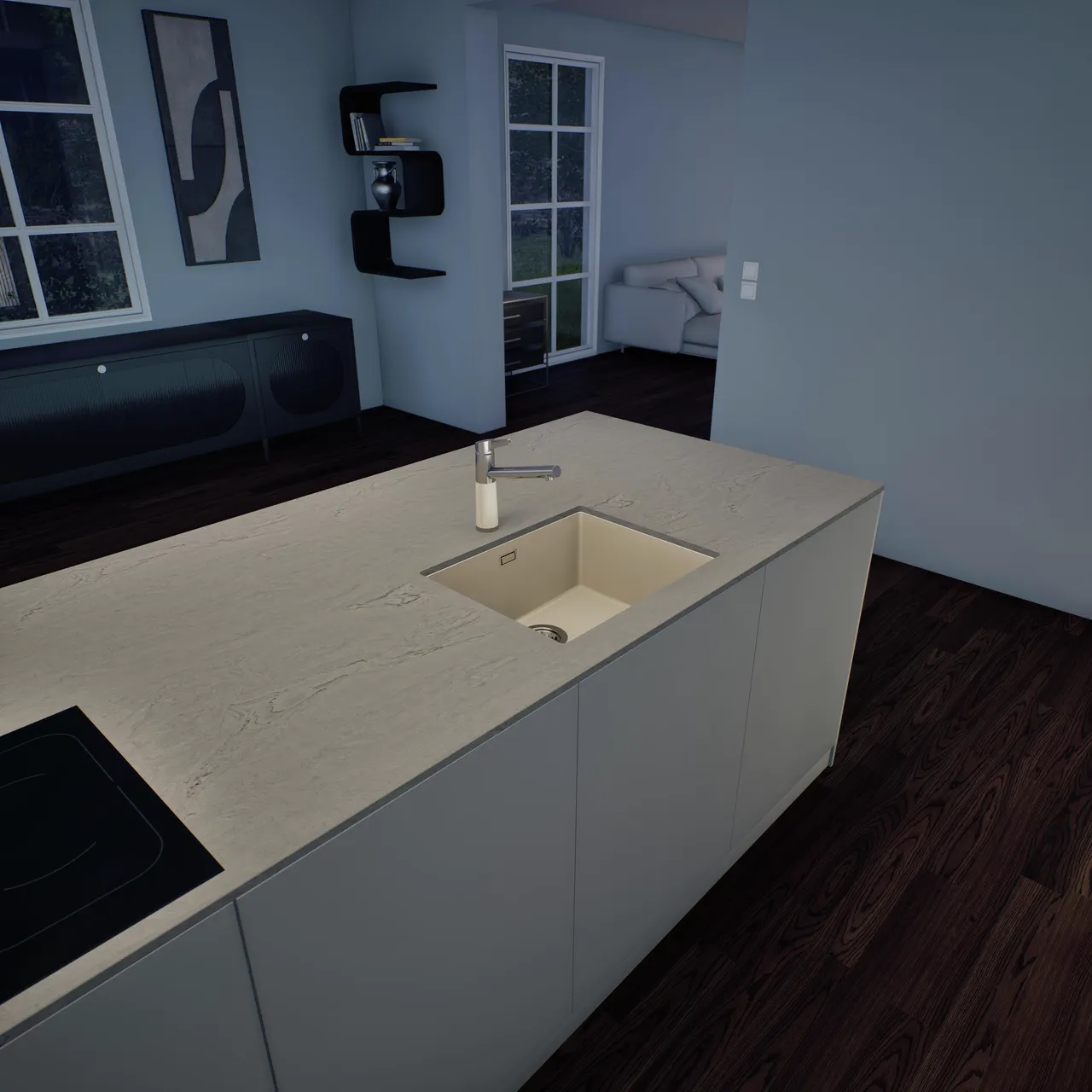 Obrázek Dřez KAIA N-100L Magnolia spodní uložení