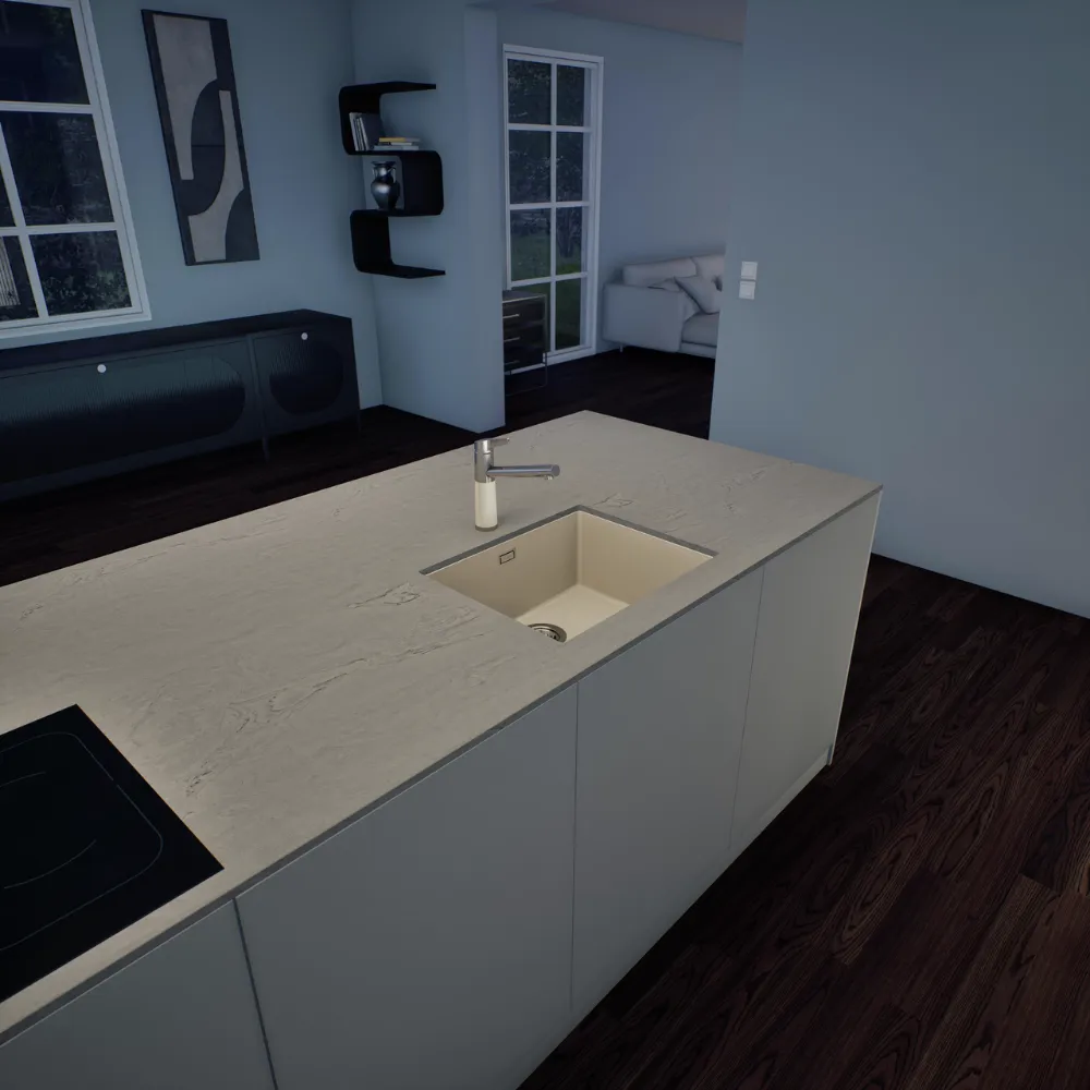 Obrázek Dřez KAIA N-100L Magnolia spodní uložení