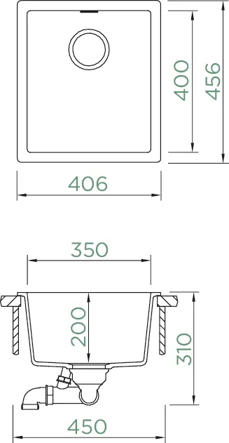 Obrázek Dřez KAIA N-100S Bronze do roviny