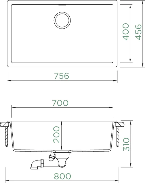 Obrázek Dřez KAIA N-100XL Bronze horní uložení
