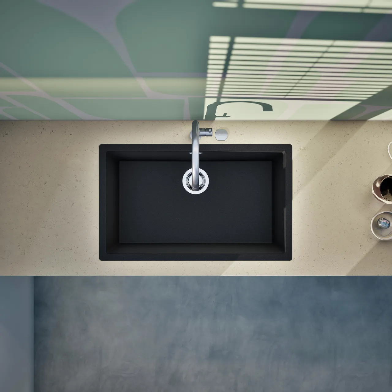 Obrázek Dřez KAIA N-100XL Magma do roviny