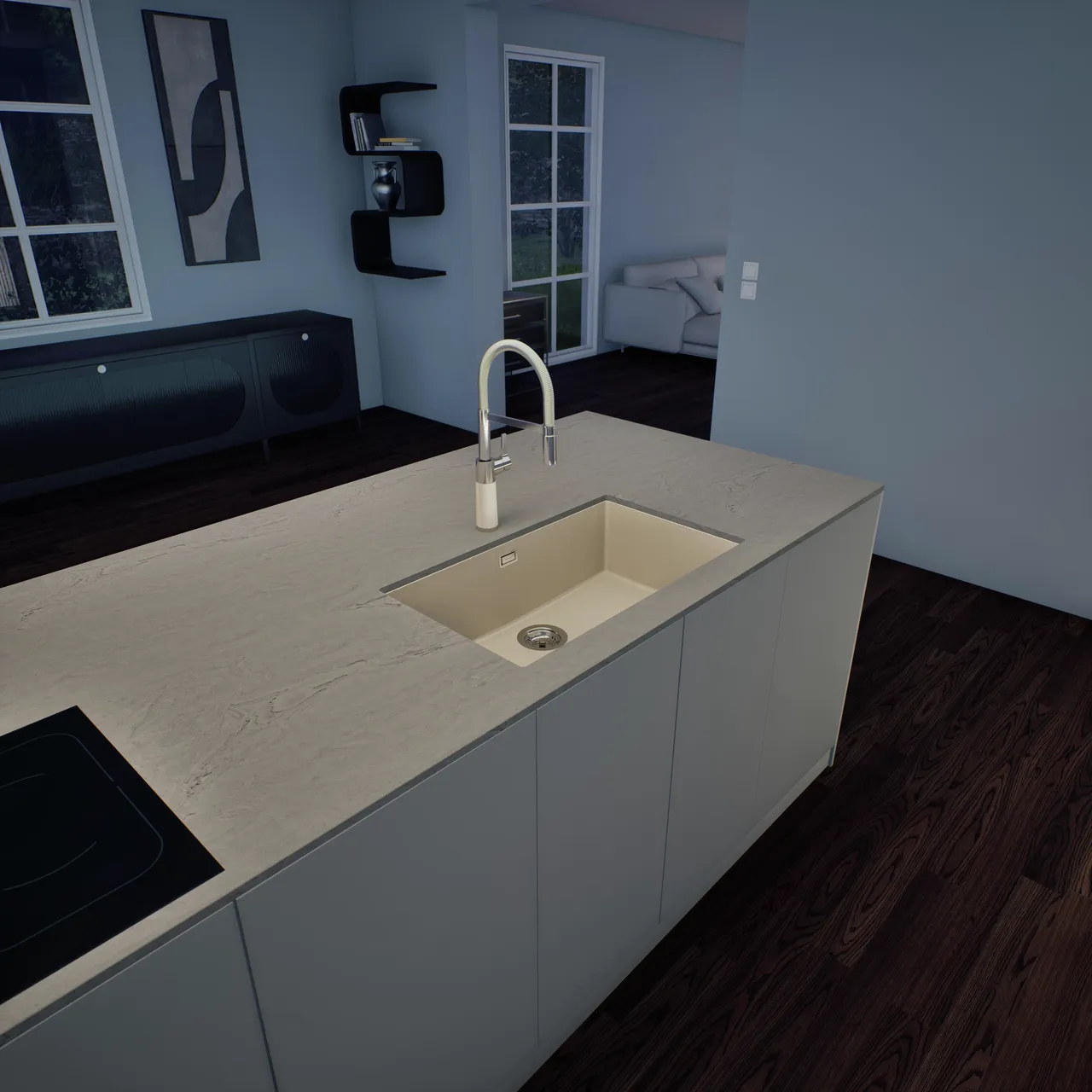 Obrázek Dřez KAIA N-100XL Magnolia spodní uložení