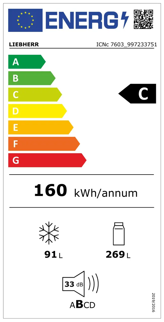 Obrázek Vestavná chladnička kombinovaná ICNc 7603 pure NoFrost