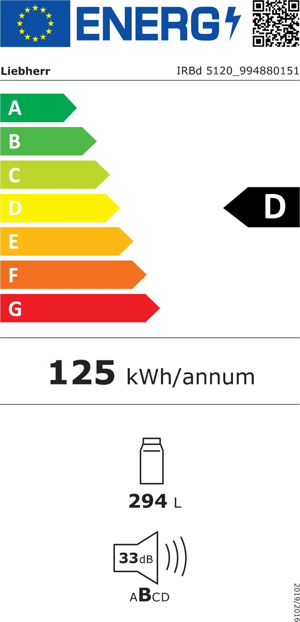 Obrázek Vestavná chladnička IRBd 5120